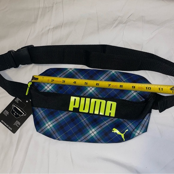 NWT PUMA FANNY PACK RHYTHM HIP SACK BLUE AND GREEN PLAID. - Picture 9 of 14